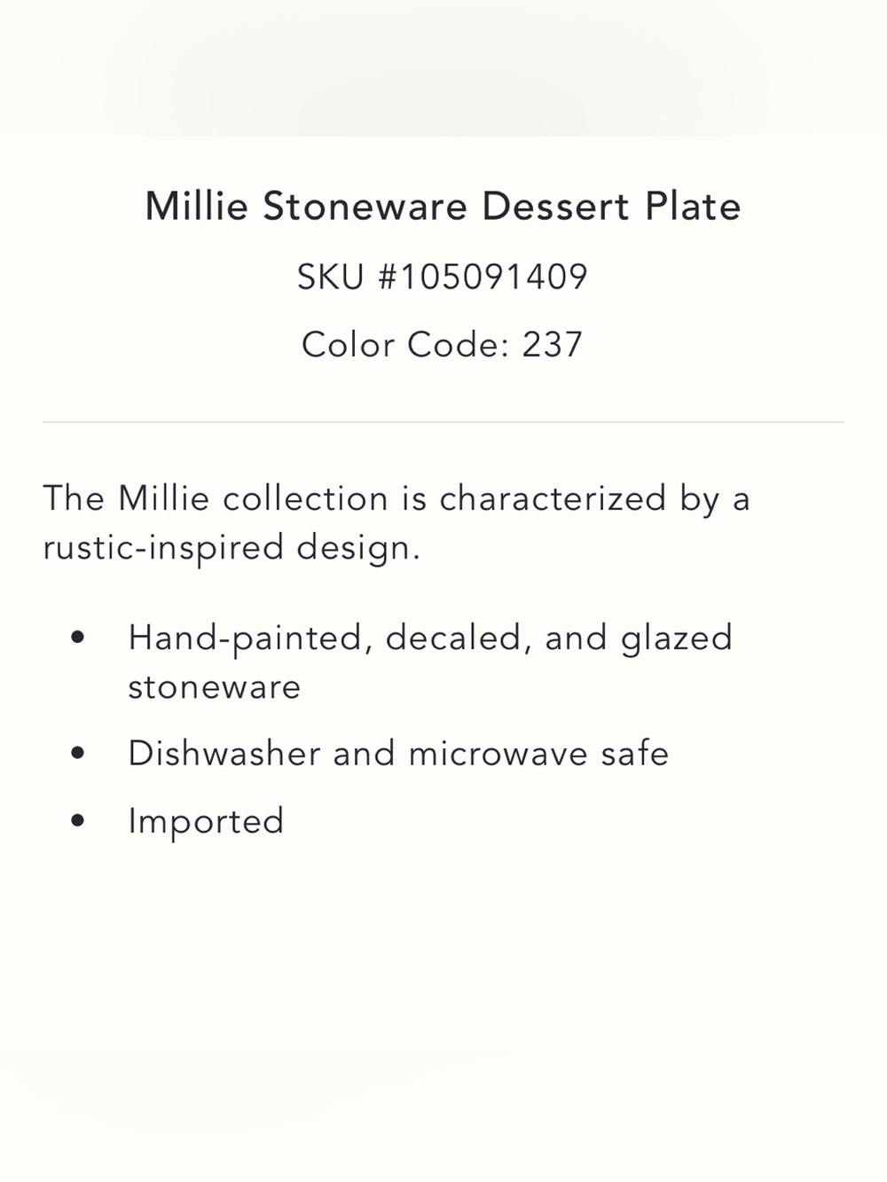 Anthropologie Millie Stoneware Dessert Plate COW π New - Picture 3 of 7
